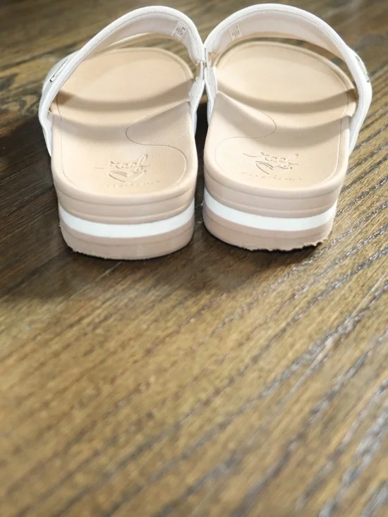 Reef Kids Banded Horizon Hi Slide Sandals size 4 cream dual padded straps - Picture 14 of 15